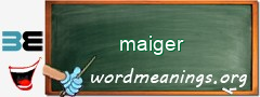 WordMeaning blackboard for maiger